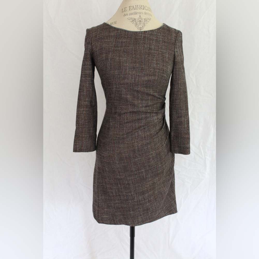 Piazza Sempione Classic Plaid Long Sleeve Dress - IT38 US2/4